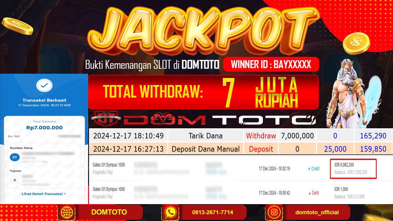 JACKPOT SLOT GATES OF OLYMPUS  1000  17 DESEMBER 2024